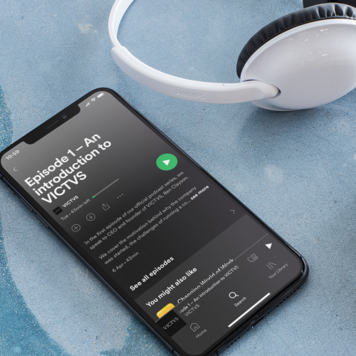 VICTVS Podcast on iphone - listening